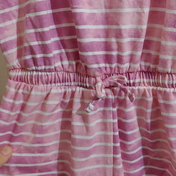 Justice children girl romper L 10/12 purple pink tie dye stripes pattern - Picture 3 of 6